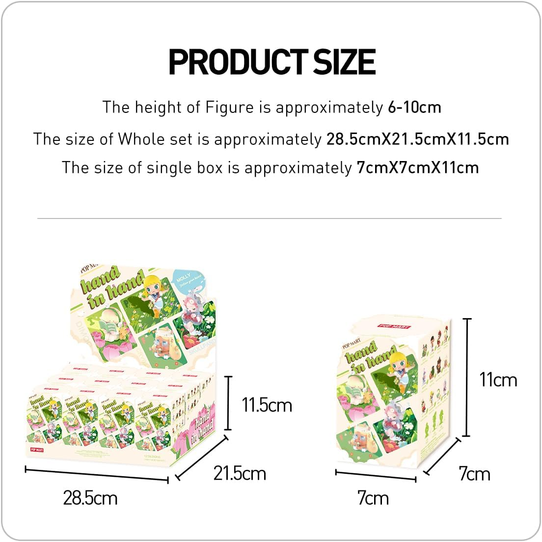 POP MART Hand in Hand Series Figuras 1 Caixa Articulada Personagem Design Premium Presentes para Mulheres Fã-Favorito Chic Art Toy Figura de Acção, Presente