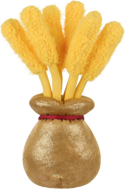 Vaso de cevada dourada de cordeiro damasco, bichinhos de peluche para crianças, brinquedos de peluche fofos e macios para bebés, menina e menino, vaso de cevada dourada fofa vermelha 11,5 polegadas