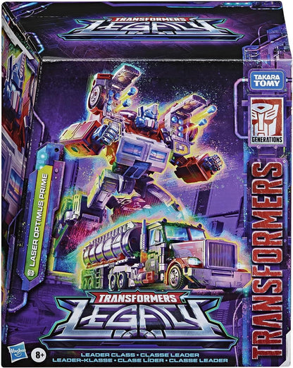Transformers Toys Generations Legacy Series Leader G2 Universe Laser Optimus Prime Action Figure - Crianças a partir dos 8 anos