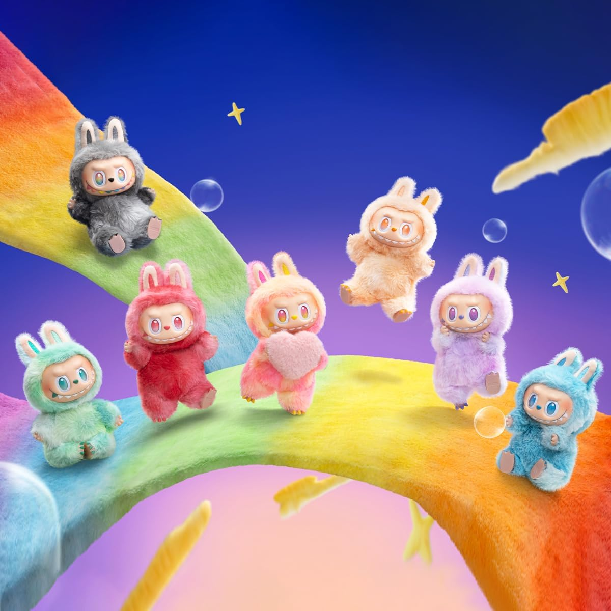 POP MART Labubu THE MONSTERS Série Big into Energy - Pingente de pelúcia de vinil BlindBox 1 caixa de 2,5 polegadas - Figura de ação de brinquedo de arte chique favorita dos fãs