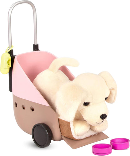 O nosso conjunto de animais de estimação passageiros da geração – Conjunto de acessórios de viagem para animais de estimação ao ar livre para bonecas de 45 cm – Conjunto de 13 peças