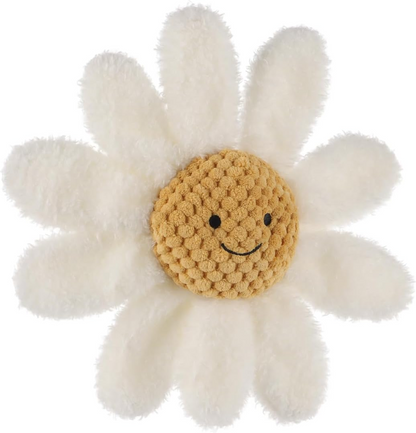 Chocalho de cordeiro damasco margarida chocalho macio para bebés para meninos e meninas, brinquedo de peluche adorável chocalho de peluche para recém-nascidos, 0-3 meses, 0-6 meses e acima, 7,9 polegadas (branco)