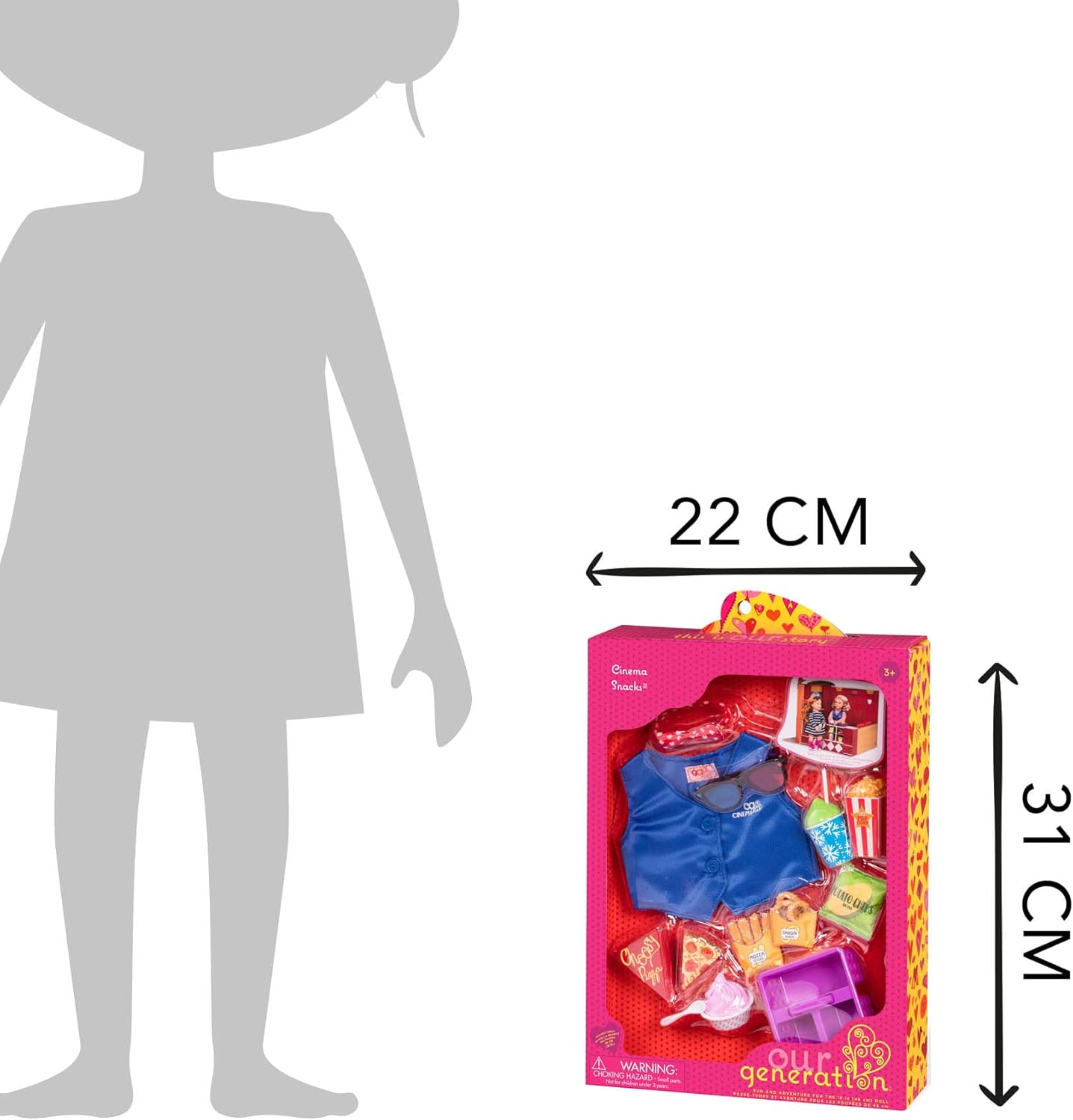 A Nossa Geração - Bonecas fantasiadas para ir ao cinema com snacks, BD37848Z, coloridas