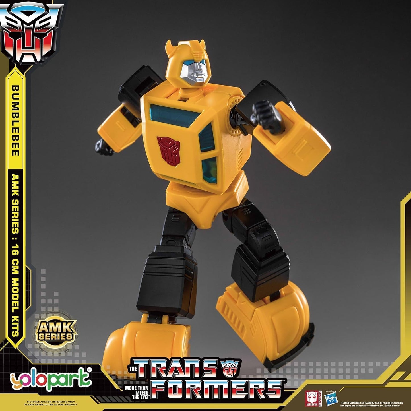 Brinquedo Transformers Bumblebee da YOLOPARK, Série AMK, Figura de Ação Transformers G1 de 16 cm Altamente Articulada com Armas para Adultos, Meninos e Meninas (Bumblebee G1)