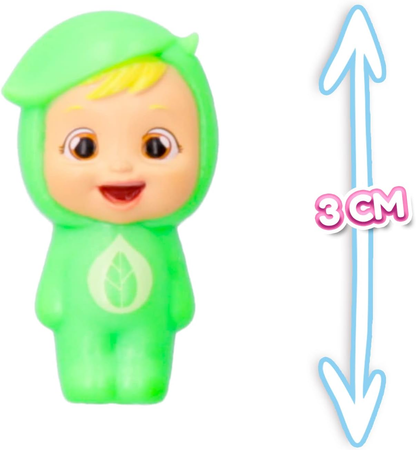 CRY BABIES Little Changers Greeny Cápsula colecionável em forma de Flor que inclui uma mini boneca, uma pipeta e um folheto +3 anos