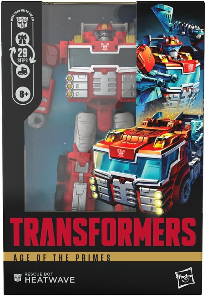Figura de ação Heatwave do Rescue Bot da classe Voyager dos Transformers Age of Primes