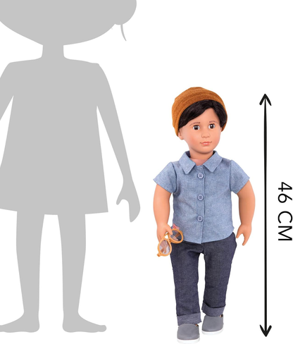 Boneco Franco Boy da Our Generation – Boneco fashion boy de 45 cm com óculos de sol – Inclui roupa de 6 peças