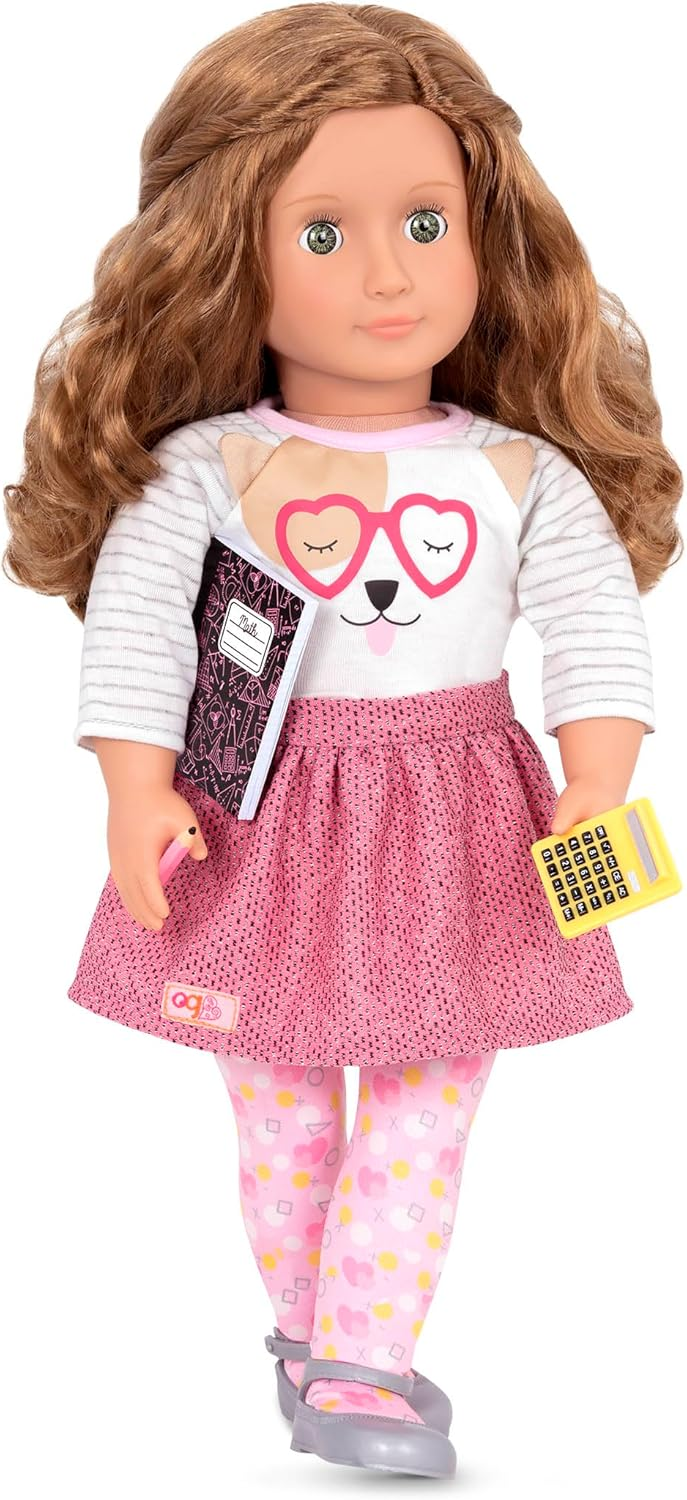 Roupa de cachorrinho com estampado gráfico da Our Generation Dolls, com sapatos, Surtido, roupa de boneca de 21,5 cm, inclui acessórios elegantes, design adorável e divertido para brincadeiras imaginativas das crianças