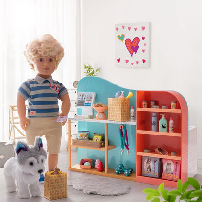 Cachorro Husky Siberiano Posicionável da Nossa Geração com Membros Ajustáveis, Tamanho de 15 cm