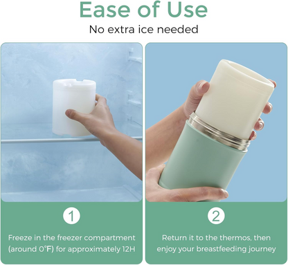 Momcozy Refrigerador de leite materno portátil para exteriores, refrigerador de leite materno de viagem com capacidade superior a 22 onças com 2 peças, arrefecimento total de 360° durante 24 horas