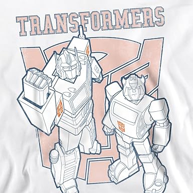 Sweatshirt unissexo Transformers Generations Collegiate Bumblebee and Optimus, sweatshirt branca