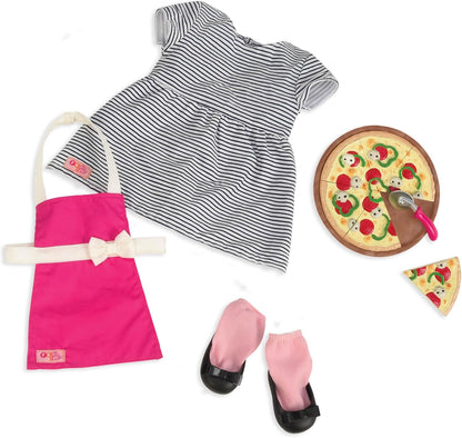 Bonecas Our Generation Isa - Adorável boneca empregada de pizza de 46 cm com cabelo para escovar, livro de histórias, roupas e acessórios | Bonecas saudáveis para meninas dos 3 aos 10 anos para se vestirem e brincarem com a imaginação