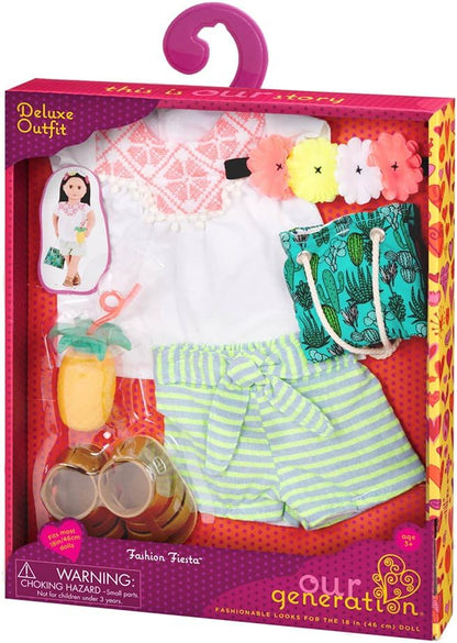 Conjunto de roupa de boneca Our Generation BD30294Z Fashion Fiesta Deluxe para bonecas de 45 cm