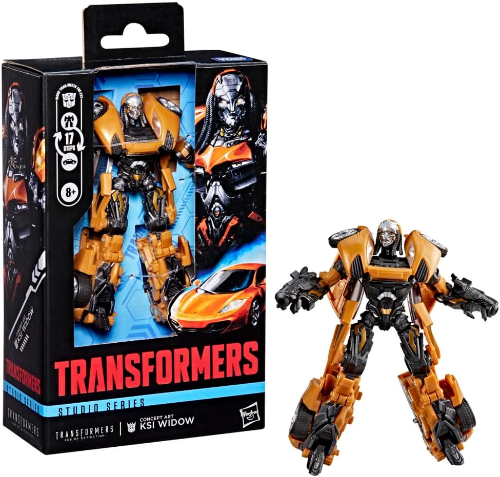 Arte conceptual da figura de ação KSI Widow da linha Transformers Studio Series: A Era da Extinção, classe Deluxe.