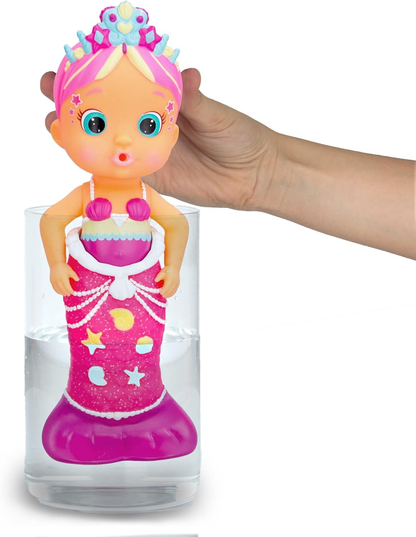 BLOOPIES Magic Tail Mermaids Boneca Millie Mermaid com cauda brilhante removível e o seu amigo marinho; Esguicha água e faz bolhas - Brinquedo de banho e brincadeira para meninos e meninas