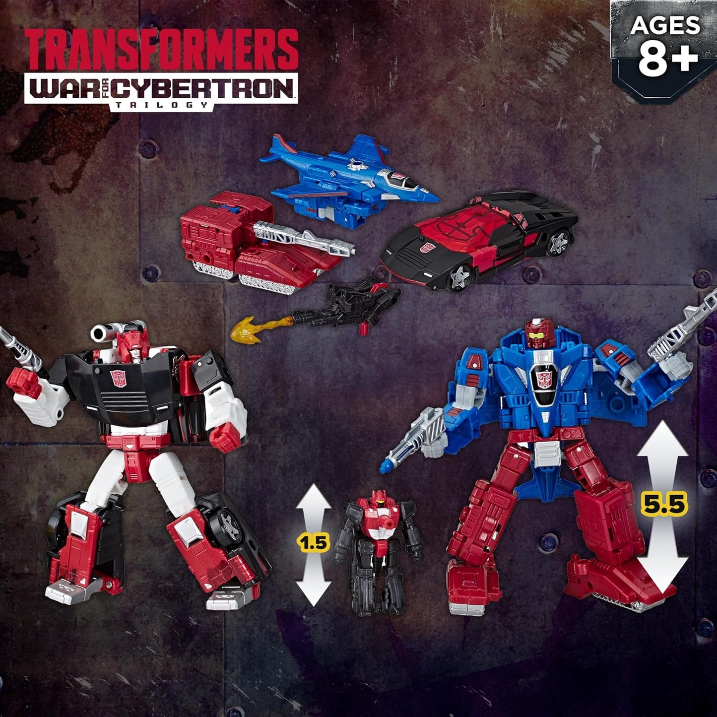 Transformers War for Cybertron WFC-S26 Autobot Alphastrike Counterforce - Pack de 3 figuras de acção transformáveis, brinquedos robô para maiores de 8 anos.
