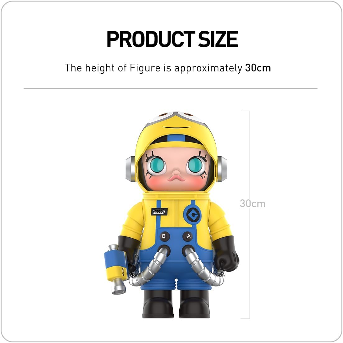 POP MART MEGA SPACE MOLLY 400% Minions 1 peça, design premium, presente para mulheres, boneco de ação colecionável favorito dos fãs