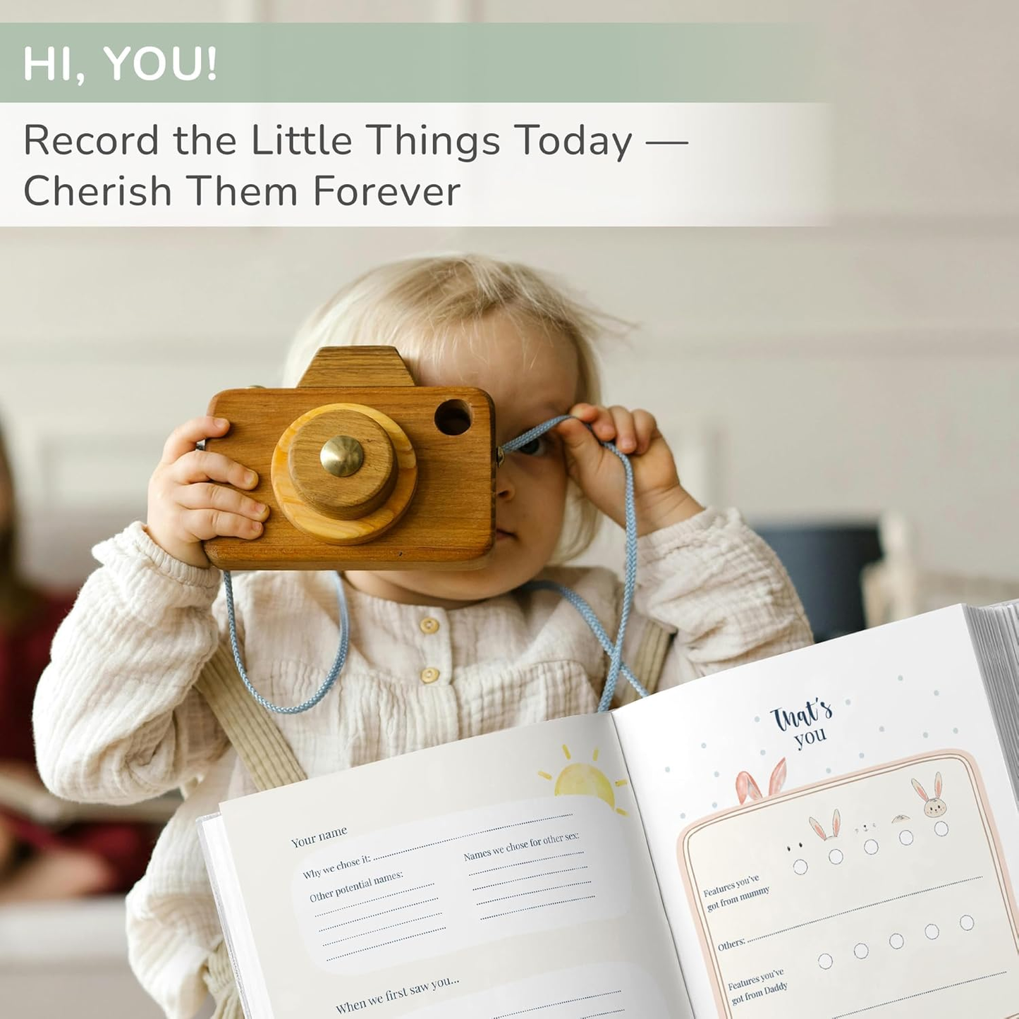 Livro de Memórias para Bebés Tiny Trees® - Diário do Meu Primeiro Ano - 51 Páginas - Presente para o Chá de Bebé - Diário para Grávidas, Pais e Famílias | Marcos e Celebrações Mensais
