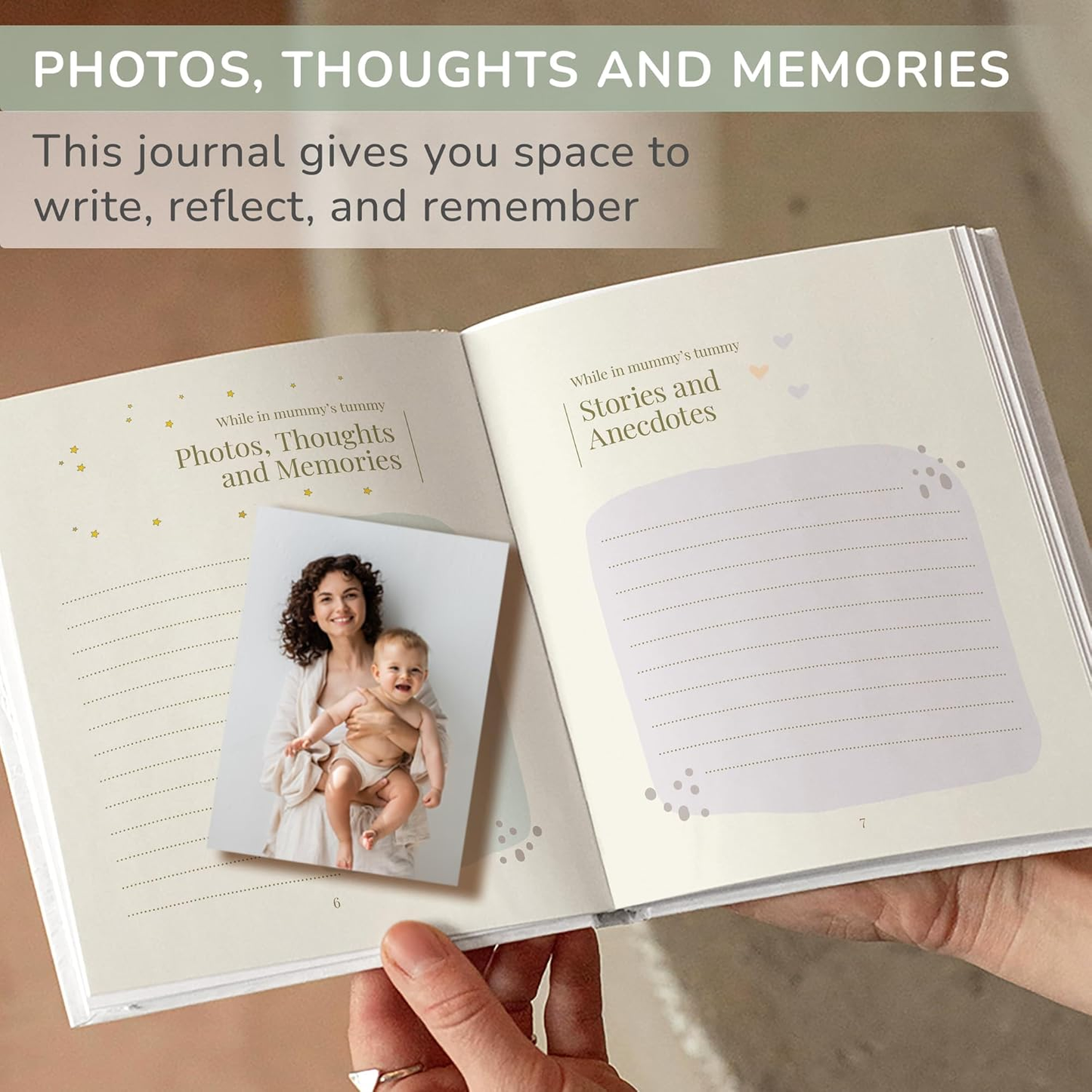 Livro de Memórias e Diário de Gravidez Tiny Trees® para Bebés – Presente de recordação para chás de bebé | Registar marcos, crescimento mensal e árvore genealógica - Diário para futuras mamãs, papás e pais