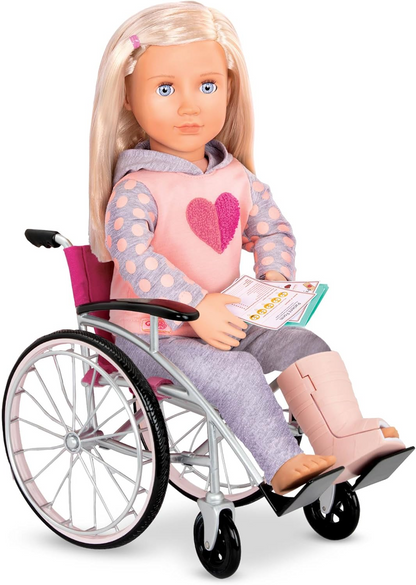 Conjunto Our Generation Heals on Wheels – Kit de cadeira de rodas e acessórios médicos para bonecas de 45 cm – Conjunto de 11 peças com tema médico