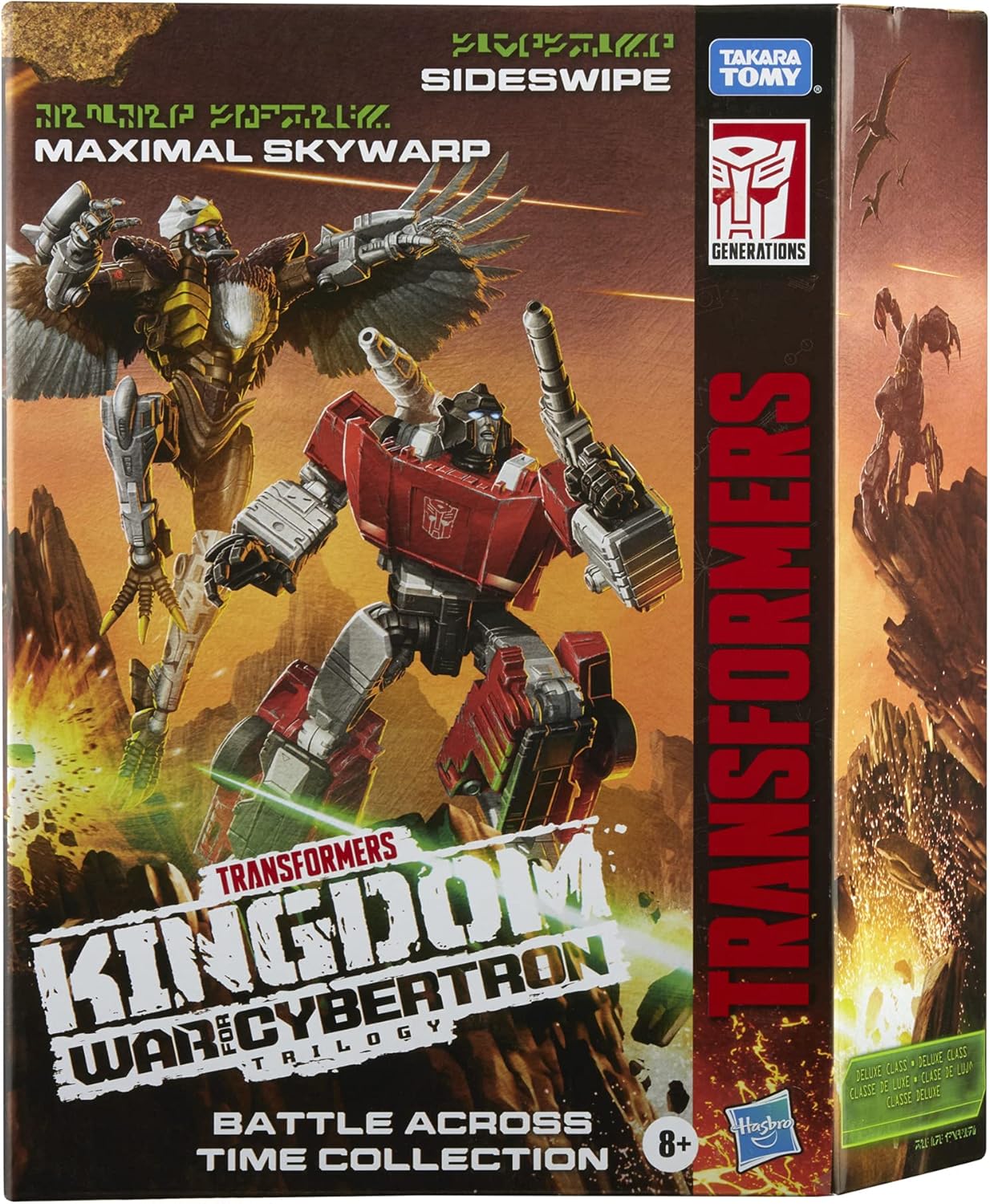 Transformers Generations Kingdom Battle Across Time Collection Deluxe Class WFC-K42 Sideswipe e Maximal Skywarp, para maiores de 8 anos, 14 cm (Exclusivo Amazon)
