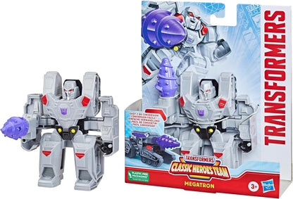 Transformers Classic Heroes Team Megatron - Figura de Acção Transformável de 11,4 cm (4,5 polegadas) - Para Crianças a partir dos 3 Anos