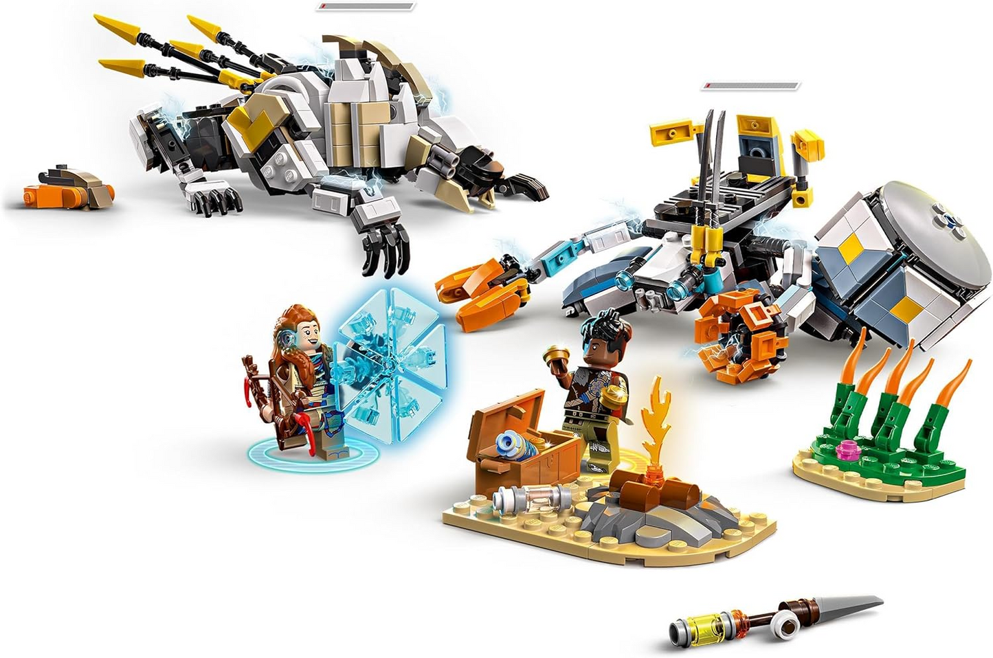 LEGO Horizon Adventures Aloy e Varl vs. Shell-Walker e Sawtooth Building Toy Set com Machine Monsters e Minifigures, Presente criativo para rapazes, raparigas e jogadores a partir dos 9 anos 77037