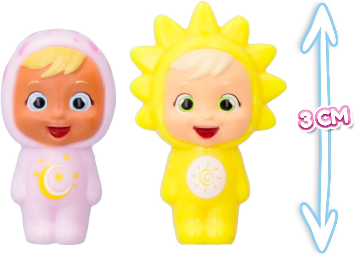 CRY BABIES Little Changers Sunny & Moon Pack de 2 cápsulas colecionáveis em forma de flor que inclui duas mini bonecas, duas pipetas e dois folhetos +3 anos