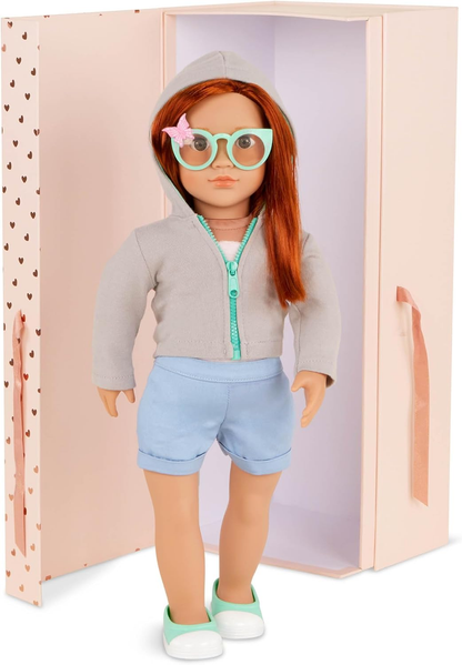 Our Generation – Boneca de 45 cm Butterfly Fashion Starter – Cabelo ruivo abaixo dos ombros e olhos verdes – 3 roupas e acessórios de estilo em caixa de oferta – Cambi
