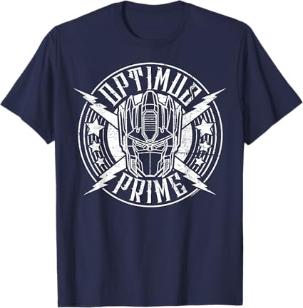 T-shirt Transformers Optimus Prime Vintage Rock Lightning Logo