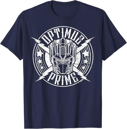 T-shirt Transformers Optimus Prime Vintage Rock Lightning Logo