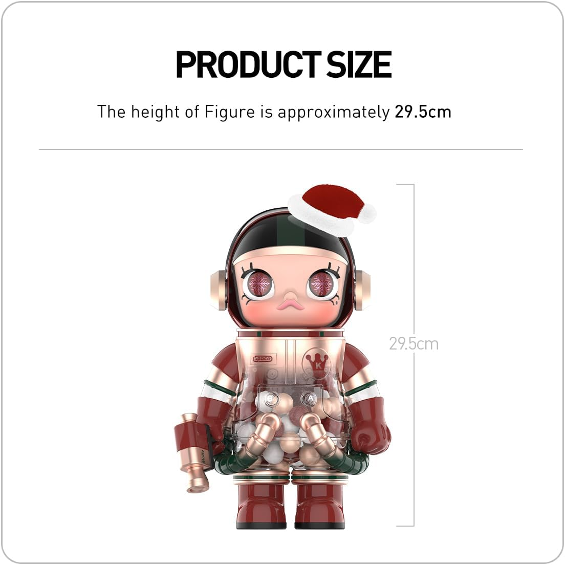 POP MART MEGA SPACE MOLLY 400% Natal 2024 Figuras 1 Caixa Design Premium Presentes para Mulheres Fãs-Favorito Colecionável Chic Art Toy Figura de Acção