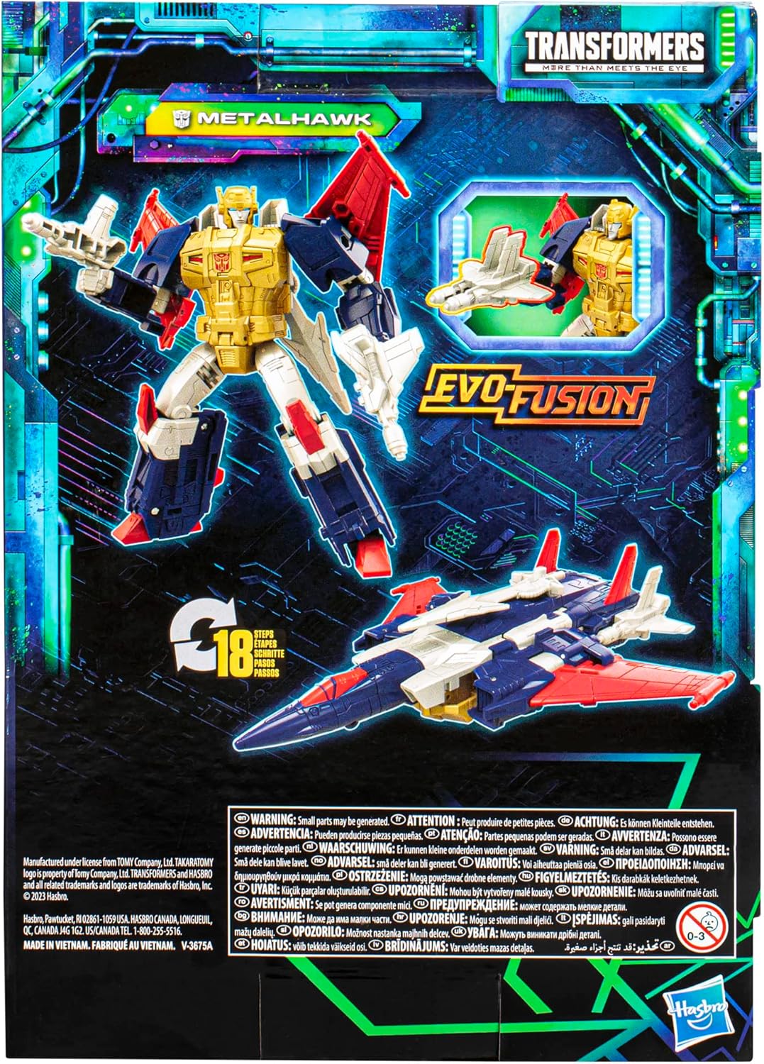 Figura de ação Transformers Legacy Evolution Voyager Metalhawk, multicolor, média