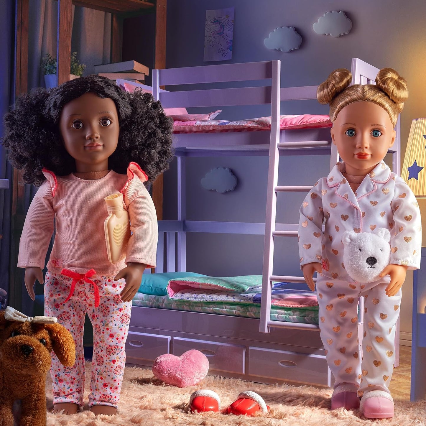 Our Generation Dream Bunks – Lilás – Conjunto de beliche de brinquedo para bonecas de 18 polegadas, adequado para crianças a partir de 3 anos