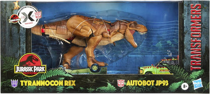 Transformers Generations Collaborative: Jurassic Park Mash-Up Tyrannocon Rex e Autobot JP93. Para maiores de 8 anos.