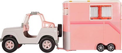 O nosso atrelado de atração Generation Mane – Conjunto de brinquedos com atrelado para cavalos de 45 cm – Conjunto de brinquedos com tema de cavalos de 21 peças