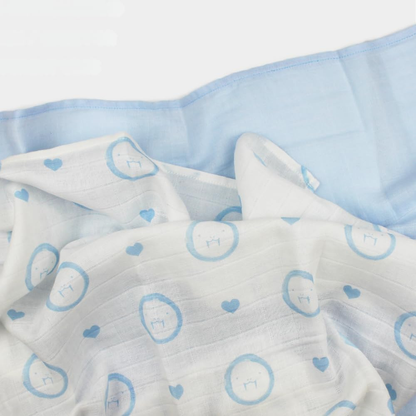 Little Giggles Co. Paninhos de musselina grandes para bebés, 60 x 60 cm - Pacote de musselinas para bebés, manta para fraldas dos 0 aos 3 meses, artigos essenciais para bebés recém-nascidos, mantas para recém-nascidos (morsa azul)