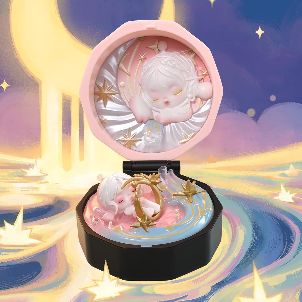 POP MART Caixa de Anel Romântico Série 4 Conjuntos de Cenas Conjunto Completo Articulado Personagem Design Premium Presentes para Mulheres Brinquedo Colecionável Favorito dos Fãs Figura de Ação de Brinquedo de Arte