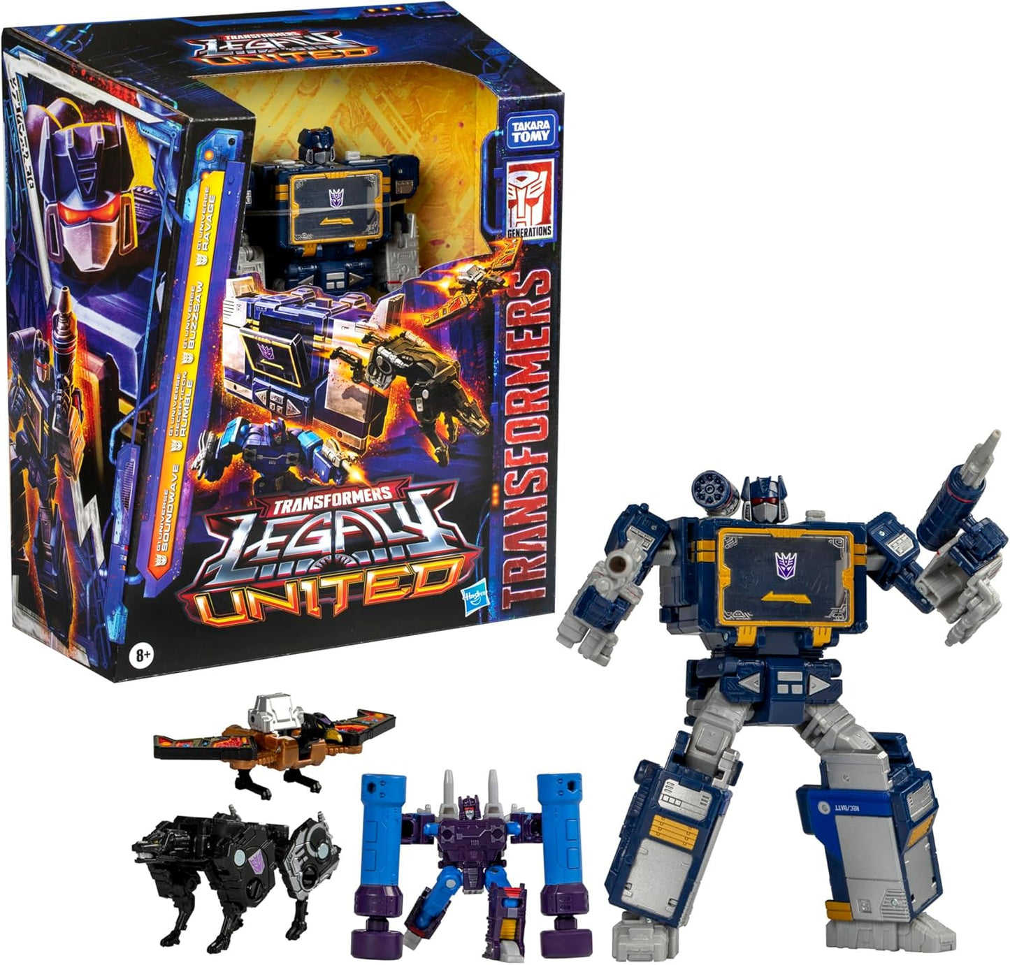Figura de ação Soundwave da classe Voyager G1 Universe de Transformers Legacy United