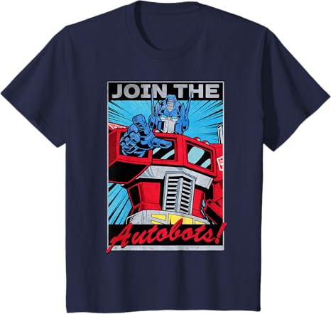 T-shirt com poster retro do Transformers Optimus Prime juntando-se aos Autobots