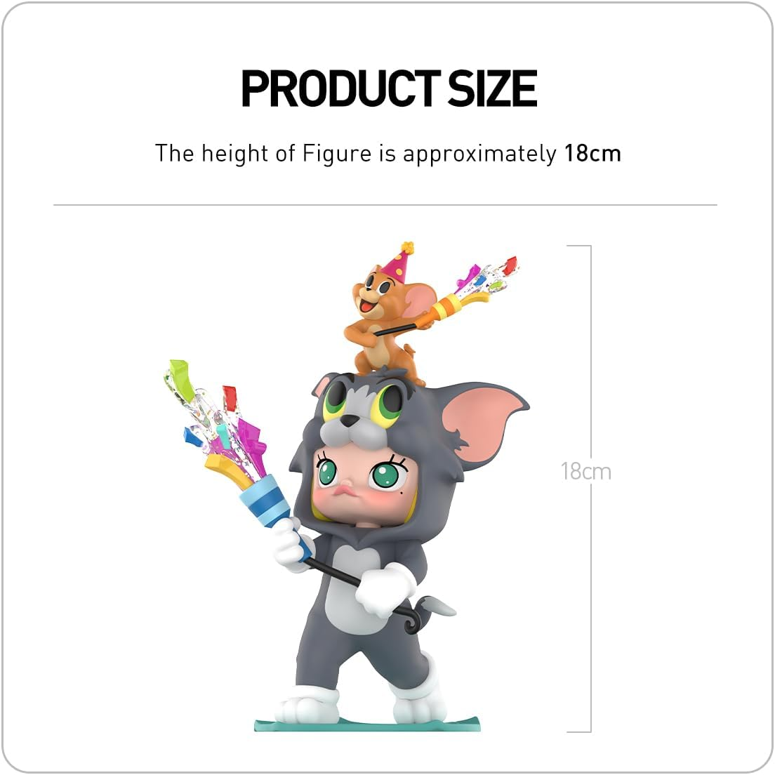 Boneco POP MART MOLLY x TOM & JERRY, personagem articulado, design premium, presentes para mulheres, brinquedo colecionável favorito dos fãs, boneco de ação
