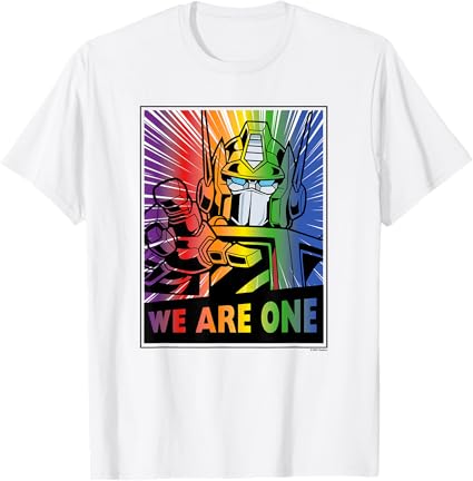 T-shirt Transformers Pride Rainbow Optimus Prime We Are One