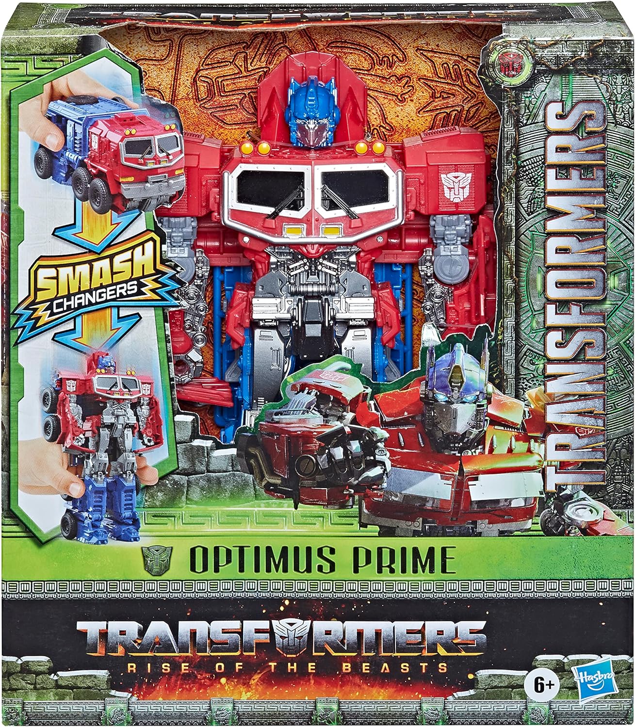 Transformers Toys Rise of the Beasts Filme, Smash Changer Optimus Prime Action Figure – Idades 6 e acima, 22,5 cm