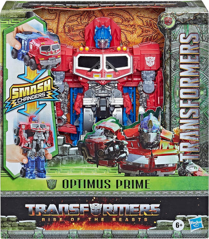 Transformers Toys Rise of the Beasts Filme, Smash Changer Optimus Prime Action Figure – Idades 6 e acima, 22,5 cm