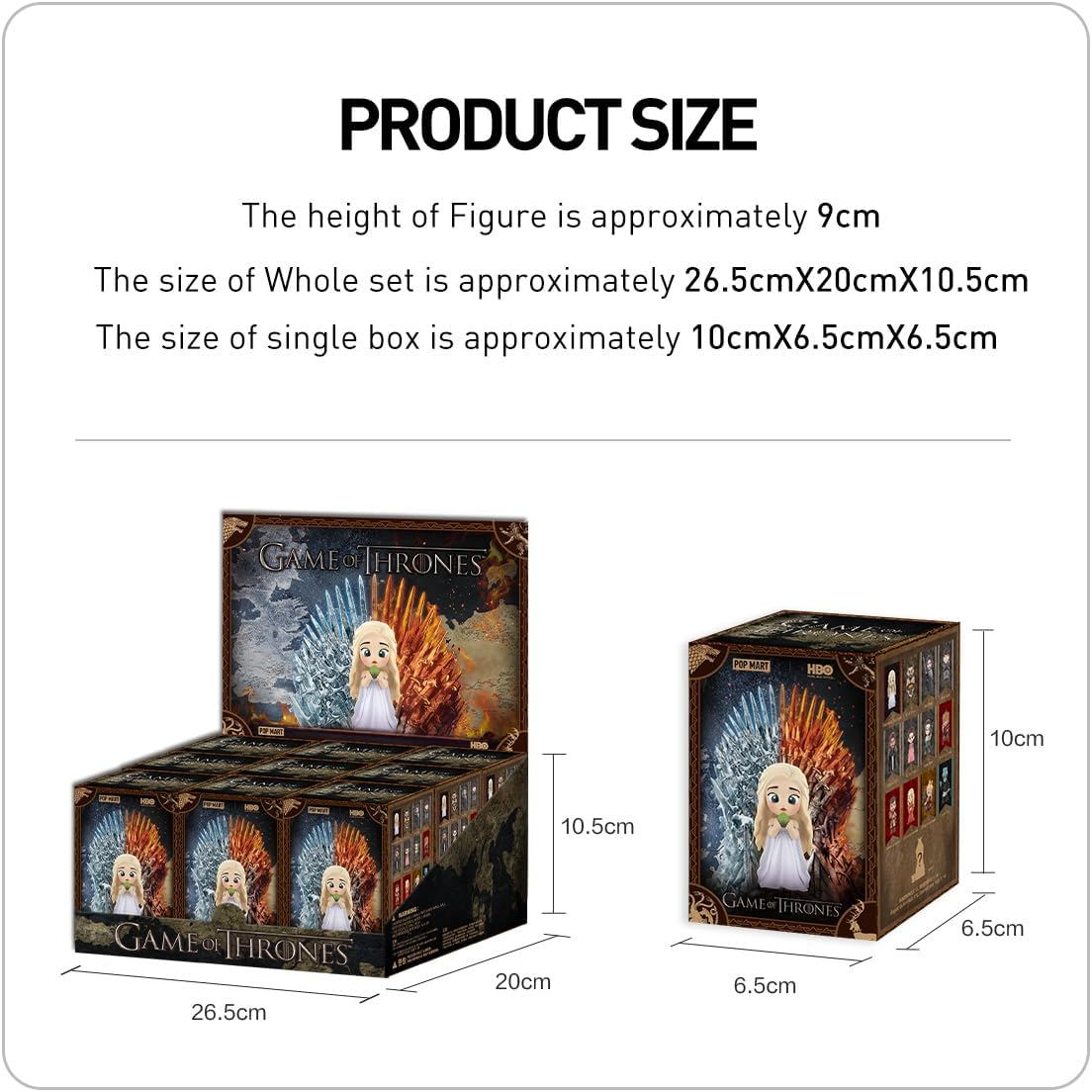 POP MART Game of Thrones Série 3 Caixas 2,5 polegadas Personagem Articulado Design Premium presentes para mulheres Brinquedo Colecionável Favorito dos Fãs Figura de Ação de Brinquedo