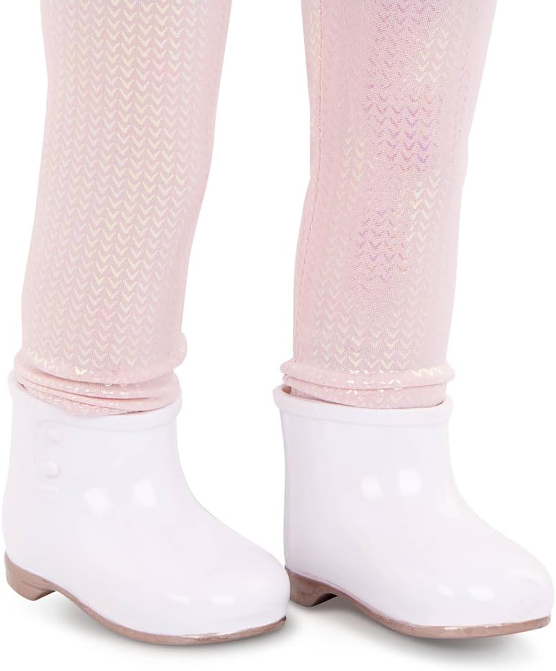 A Nossa Geração – Fato com Casaco de Pele Sintética Rosa – Acessórios de Moda – Roupa para Bonecas de 18 Polegadas – Brincadeiras de Faz de Conta – Brinquedos para Crianças a Partir dos 3 Anos – Elegante e Peludo