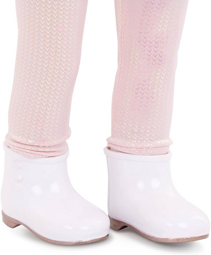 A Nossa Geração – Fato com Casaco de Pele Sintética Rosa – Acessórios de Moda – Roupa para Bonecas de 18 Polegadas – Brincadeiras de Faz de Conta – Brinquedos para Crianças a Partir dos 3 Anos – Elegante e Peludo