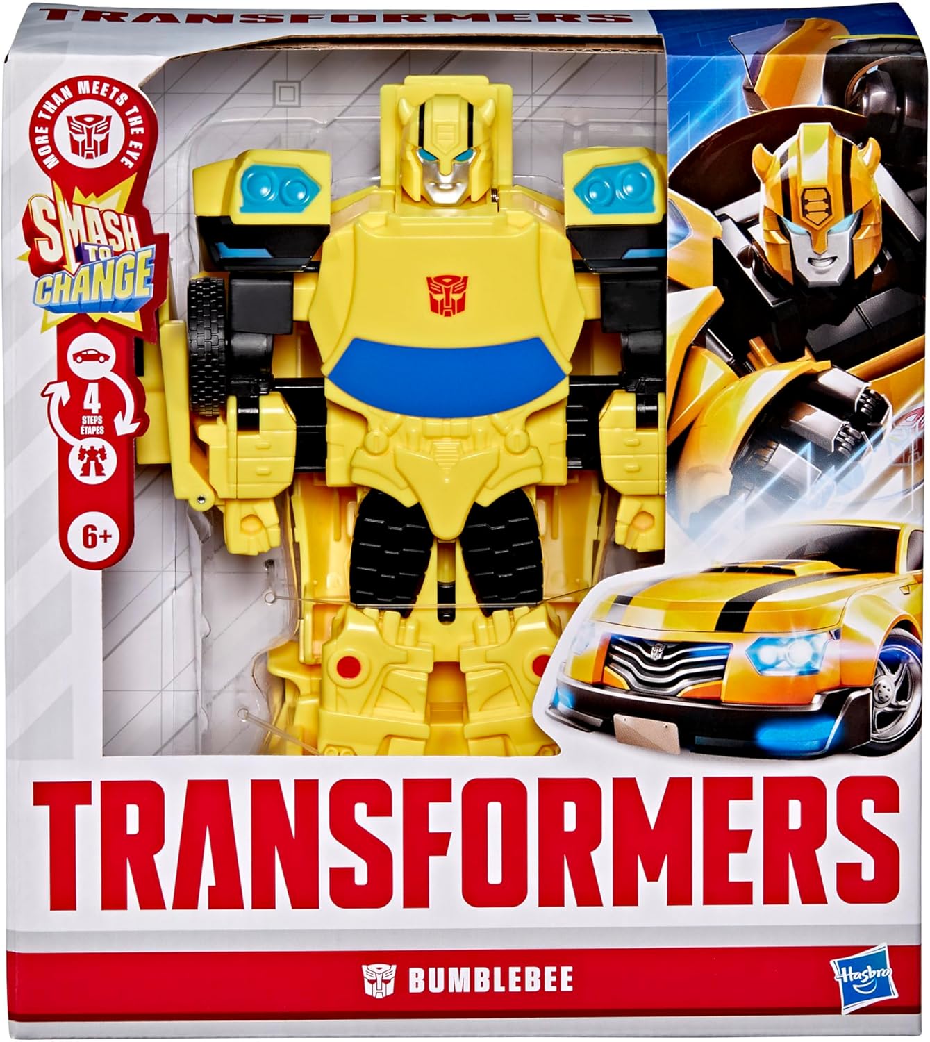 Transformers Smash Changers Bumblebee - Figura de Acção, Transforma-se de Robot em Carro, para Crianças a partir dos 6 Anos