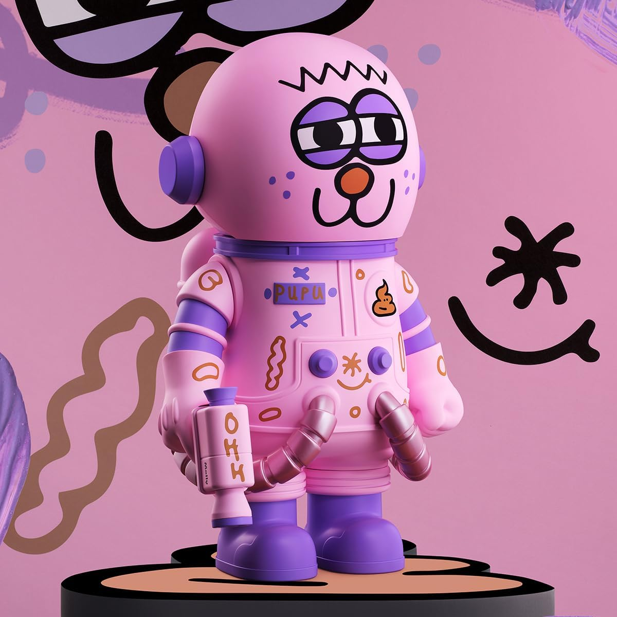 POP MART MEGA SPACE MOLLY 400% JON BURGERMAN SPACE CADETS Série Figura Articulada Personagem Design Premium Presentes para Mulheres Brinquedo Colecionável Favorito dos Fãs Figura de Ação 1PC