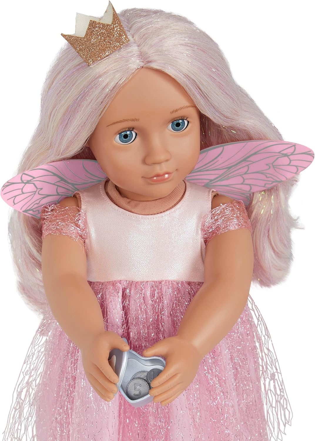 A nossa geração Twinkle Doll - Boneca Fada dos Dentes de 45 cm com asas e varinha - Inclui 12 peças de roupa e conjunto de acessórios
